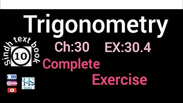 #exercise 30.4  #complete exercise #sindhtextbook  #mathematics  #class10 #unit 30 #trigonometry .