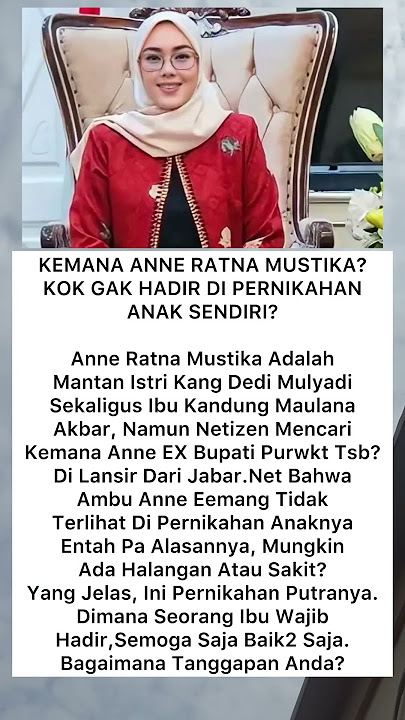 KEMANA ANNE RATNA MUSTIKA?KOK GAK HADIR DI PERNIKAHAN ANAK SENDIRI ?