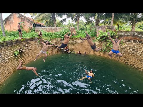 BIG Well in Nature Place | Village Boys Swimming in Well