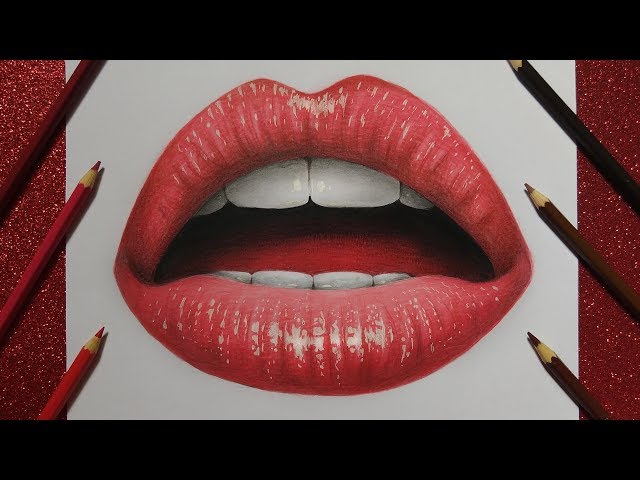 Como desenhar boca realista - Desenho de boca com lápis - Vídeos