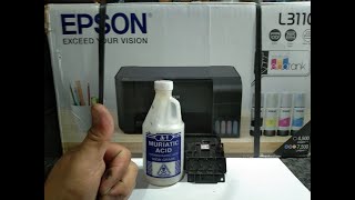 EPSON L3110 BARADONG PRINTHEAD PAANO TANGGLIN GAMIT ANG MURIATIC ACID 100% EFFECTIVE / FOR ALL EPSON