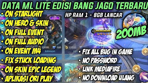 Data ML Lite Full Event 200Mb Terbaru Patch Revamp | ML Lite | Cara Mengatasi Lag & Patah Patah