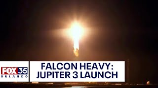 SpaceX launches Falcon Heavy from Florida carrying Jupiter 3 communications satellite