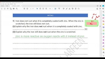 Metals Exercise 2  Question 8 to 13  Cambridge IGCSE O level Chemistry 0620 0971 5070 Lesson 58 f