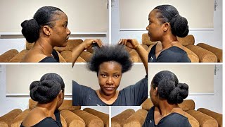 QUICK AND EASY NATURAL HAIR UPDO ON TYPE 4C HAIR