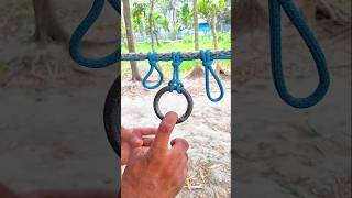 Impossible Rope Ring Knot Trick 😱 Strong Locking Method! 🔥#satisfying #shorts #ropeknot