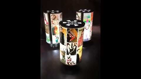 Customized Photo LED Wooden Rotating Lamp