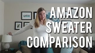 AMAZON SWEATER COMPARISON | 4 White V-Neck Sweaters