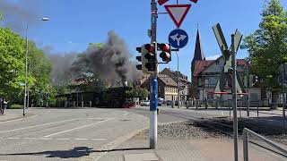 Brockenbahn Traditionszug mit BR 99 234 und DDR-Wagen Abfahrt Wernigerode Westerntor zum Brocken