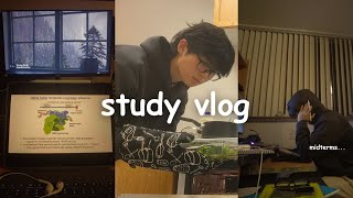 study vlog | midterms season, late night studying, meal prep, uni life