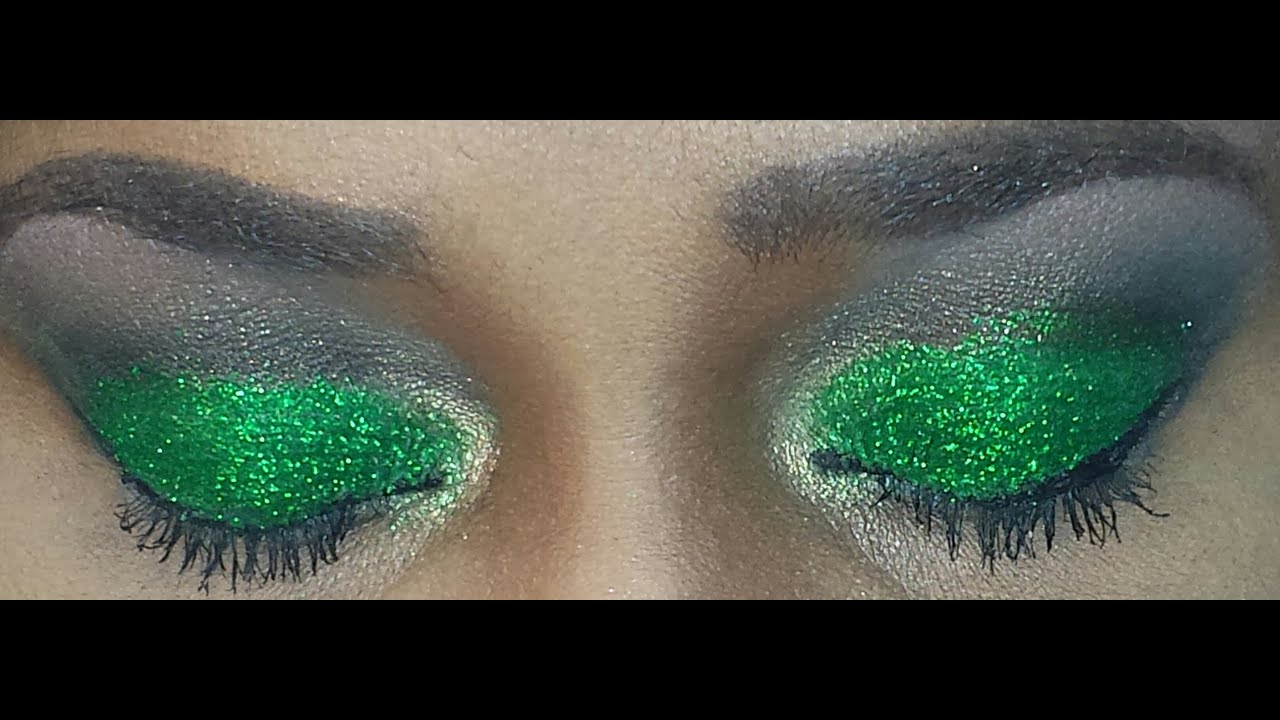 158 Green Glitter Eyes for NYE Full Face Tutorial YouTube