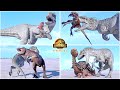 Indominus rex vs all dinosaurs fighting  killing animations  jurassic world evolution 2  irex