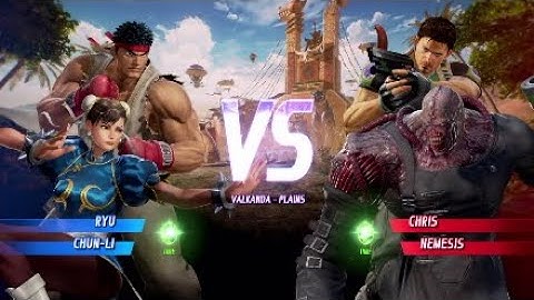 RYU AND CHUN-LI VS CHRIS REDFIELD AND NEMESIS - MARVEL VS CAPCOM INFINITE