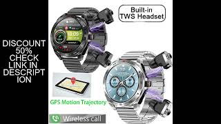 2024 TWS 2-in-1 Bluetooth Earphones Men Smart Watch Bluetooth Call GPS Motion Trajectory HIFI 9D Sou