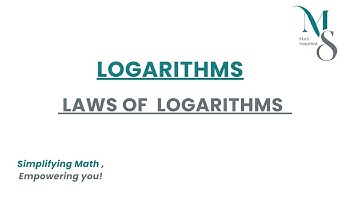 Laws of Logarithms Explained!! | LOGARITHMS | LOGS