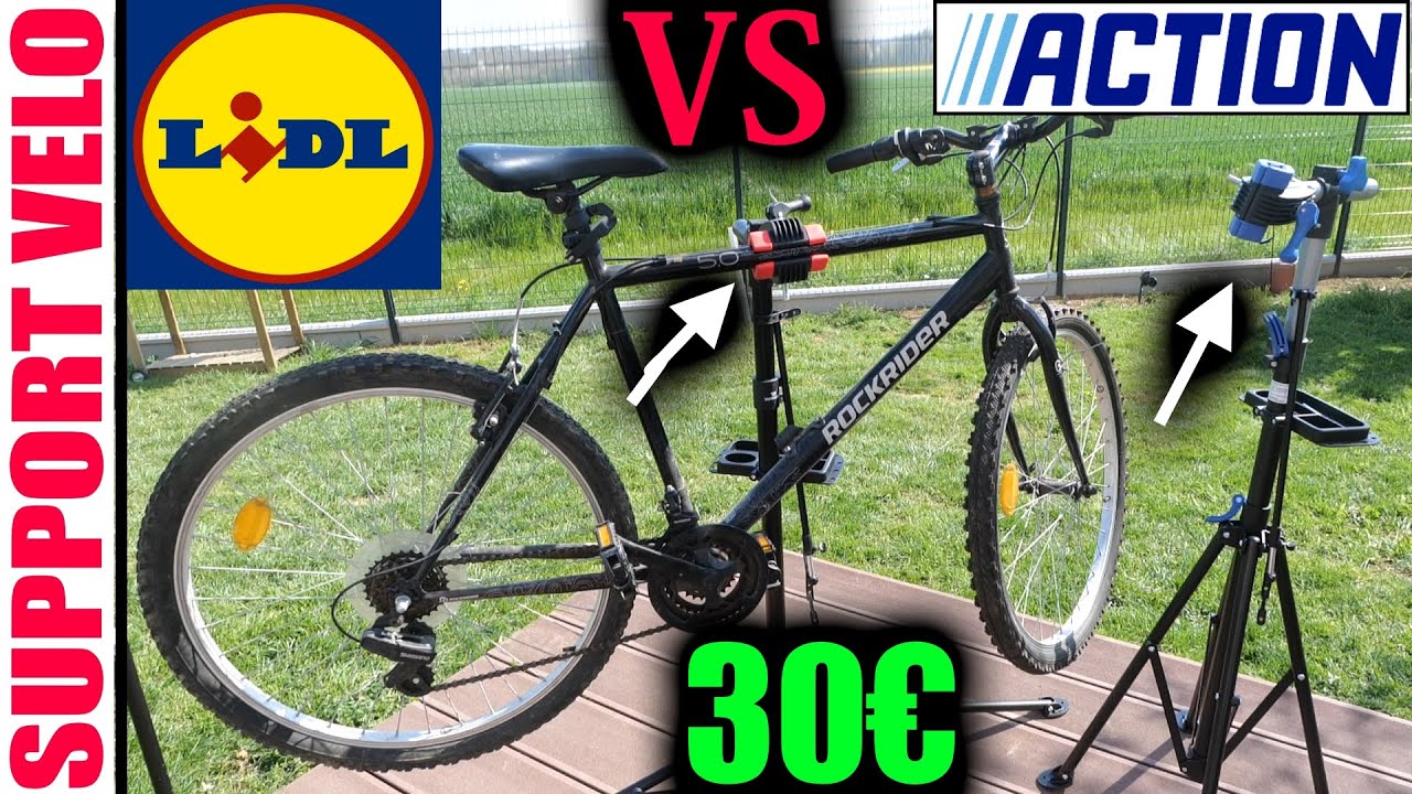 Pied d'atelier pour vélo LIDL CRIVIT VS ACTION WALFORT support pout vélo à  30 € BIKE WORKSTAND 