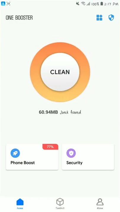 Phone Memory Clean Boost Button Animation Reference