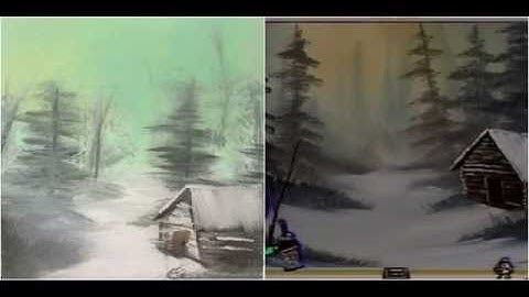 Side-by-side Bob Ross Painting Timelapse (Item #118 GISHWHES: 2016)