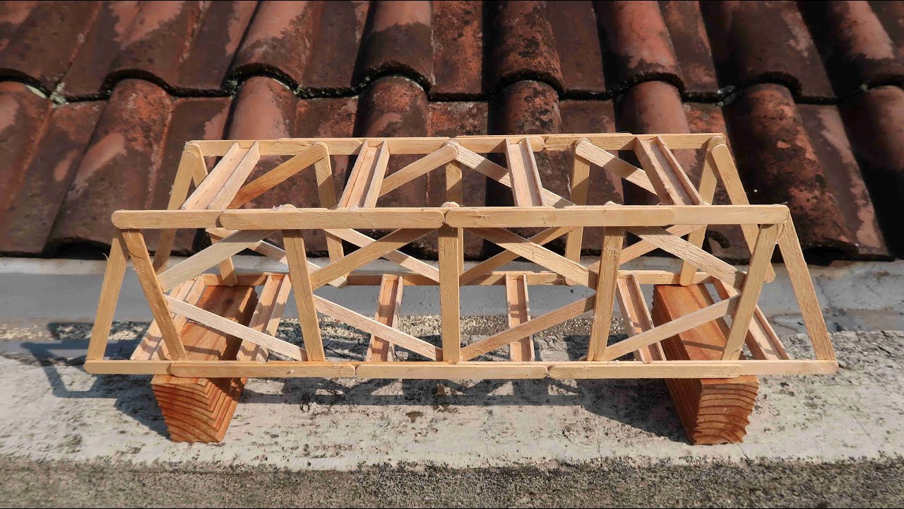 Popsicle stick truss bridge making 153 YouTube