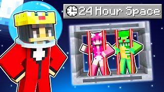 Locking Friends in SPACE For 24 HOURS in Minecraft!