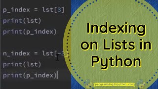 Indexing on Python List ||  Python List || Python Data Structures  - Part 3