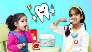 Ashu and Katy Cutie plays new useful stories for kids about dentist and brushing teeth