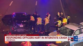 Responding officers in Memphis hurt in interstate crash