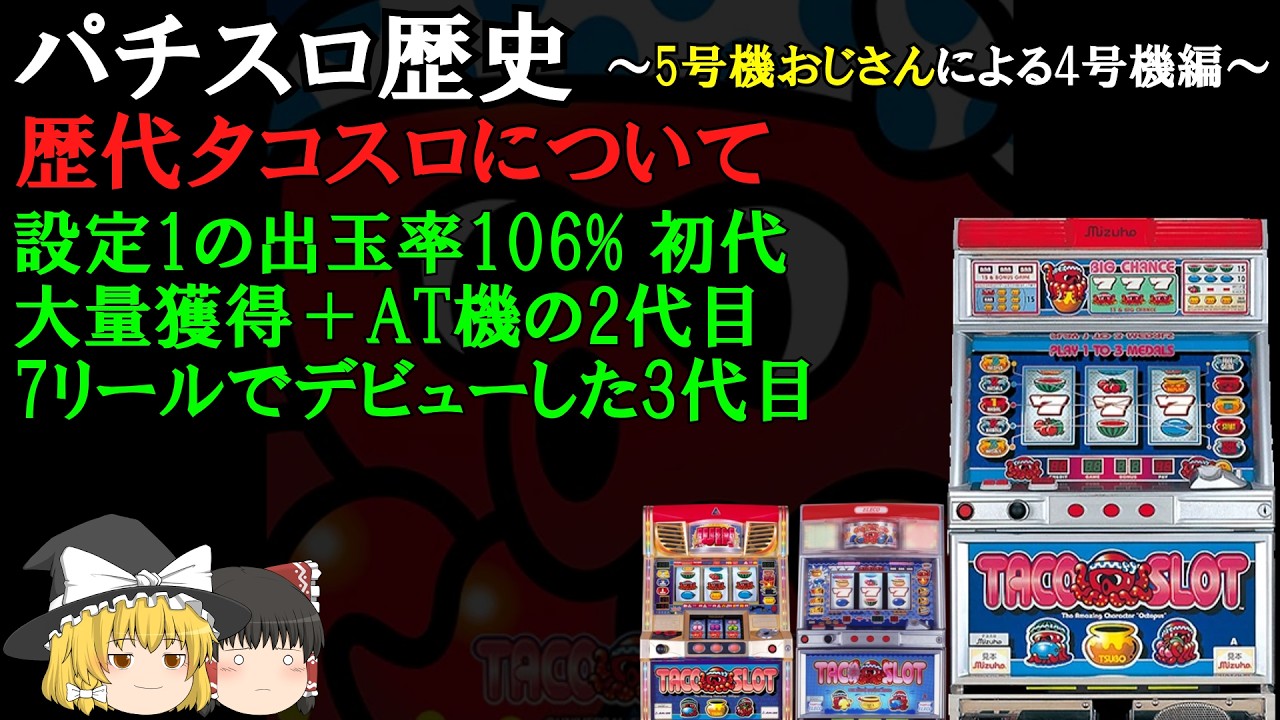 歴代タコスロについて【パチスロ歴史】【雑学・解説】 #ゆっくり解説