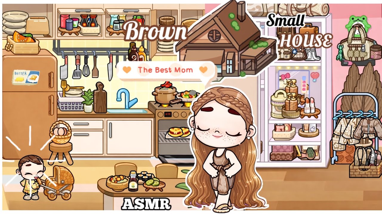 FREE BROWN SMALL HOUSE/ ASMR/ AVATAR WORLD/ NEW UPDATE/ HOUSE BUILT