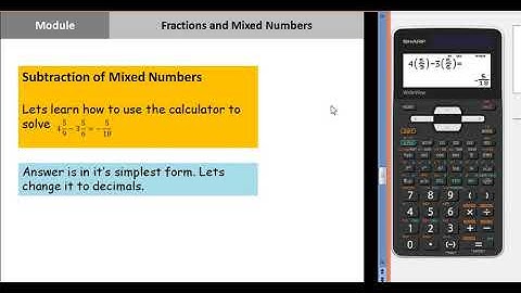 Fractions and Mixed Numbers - Sharp EL-W531S II