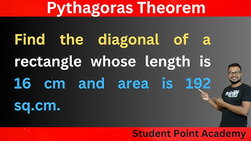 Find the diagonal of a rectangle whose length is 16 cm and area is 192 sq.cm.