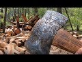 HAND SPLITTING FIREWOOD, FREE STYLE, TRICK AND TIPS