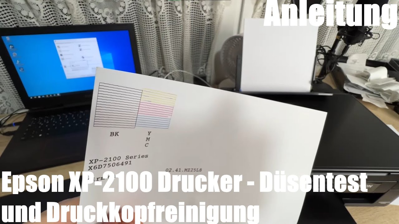 Epson Betriebsdauer Eines Drucker Farbkissens Beendet Epson Drucker Düsentest und Druckkopfreinigung Epson XP-2100 3in1