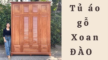 Tủ áo gỗ xoan đào 4 cánh 2 tầng cao cấp | Đồ Gỗ Cường Nga