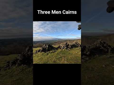 Three Men Cairns on Gardom's Edge Peak District #shorts #peakdistrict #hiking