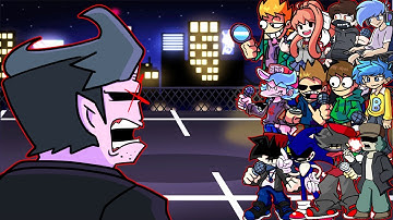 FNF - Drowning But Everyone Sings IT 🎤 (Every Turn a Different Character Sings) (FNF Mod)