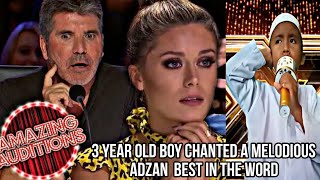 3 year old boy chanted adzan melodious  in the word|Americas got talent 2023 auditions week 4