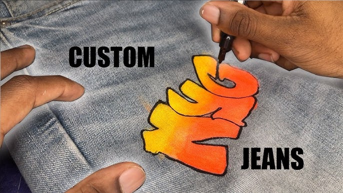How To Custom Paint Denim Jeans, LV Jeans Tutorial