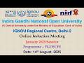 Induction Meeting  of PGDECFE Programme for January 2025 session  RC Delhi-2 Nodal RC   14-08-2025