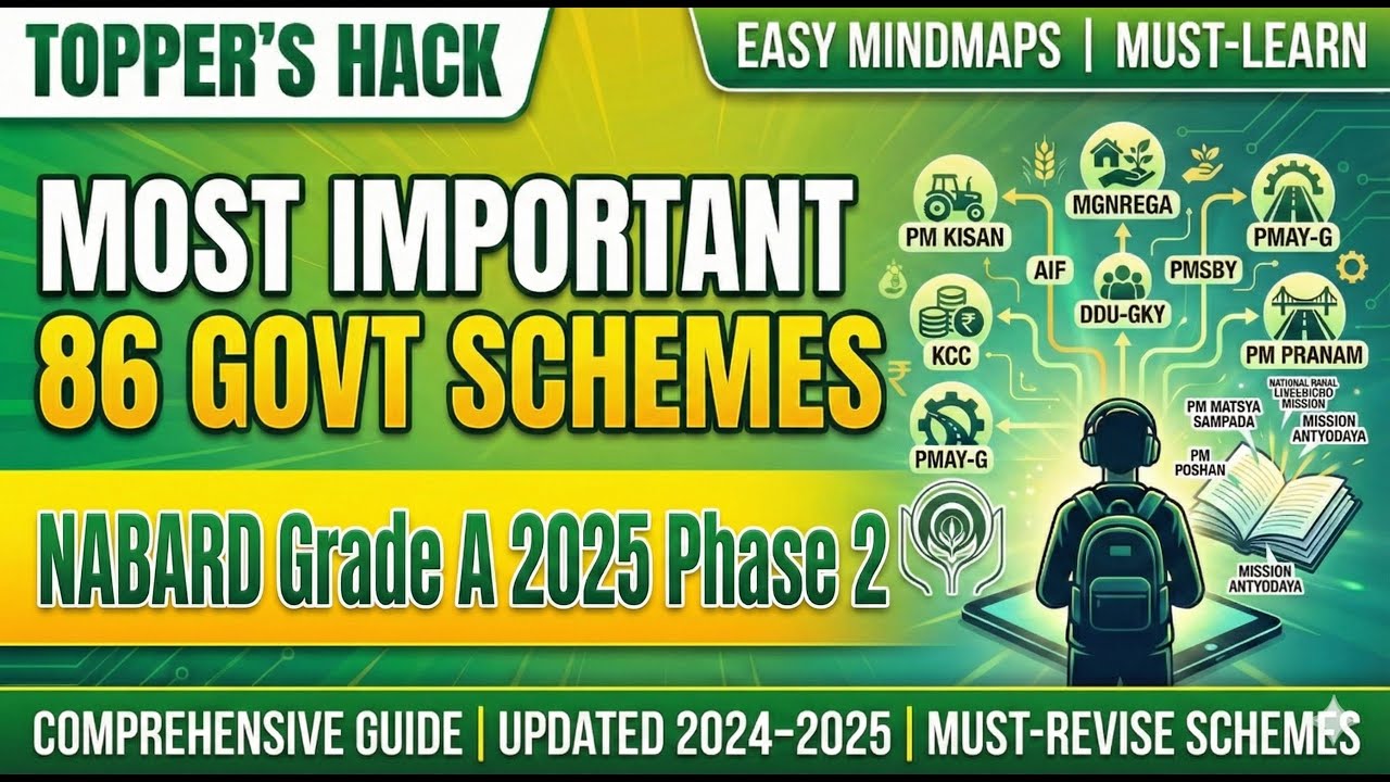 NABARD Grade A Phase II 2025 | Top 86 Govt Schemes in One Shot? 😱 ...