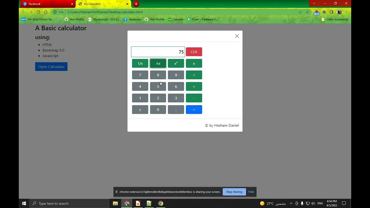 Simple Calculator using JavaScript HTML & Bootstrap 5 - YouTube