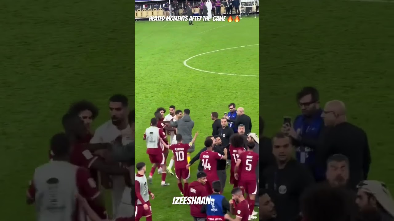 Heated moments after the Iran vs Qatar game.