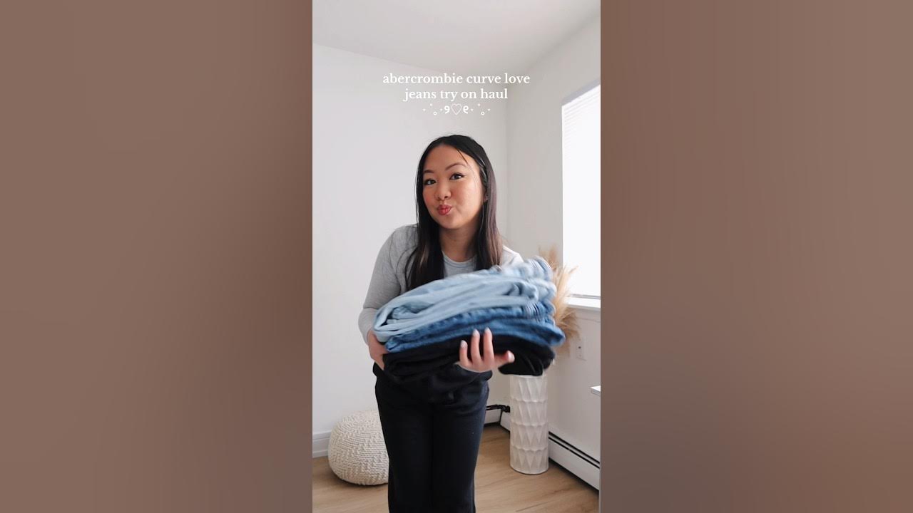 Abercrombie Curve Love Jean Try-On Haul🤍 #abercrombie #abercrombiepartner  #haul #tryon #jeans 