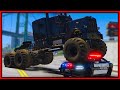 GTA 5 Roleplay - monster semi truck crushing cops  | RedlineRP
