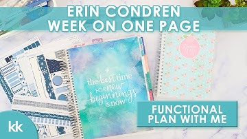 Erin Condren Functional Plan with Me Monthly Planner Minimal and Simple Week on One Page Layout