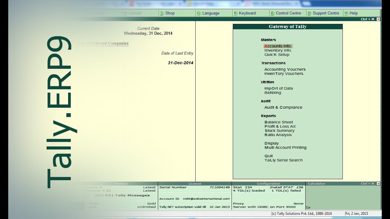 tally erp9 check and modify opening balance in tally youtube