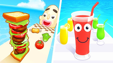 🎮Juice Run Vs Sandwich Runner - Gameplay Walkthrough All Levels (Android/iOS)