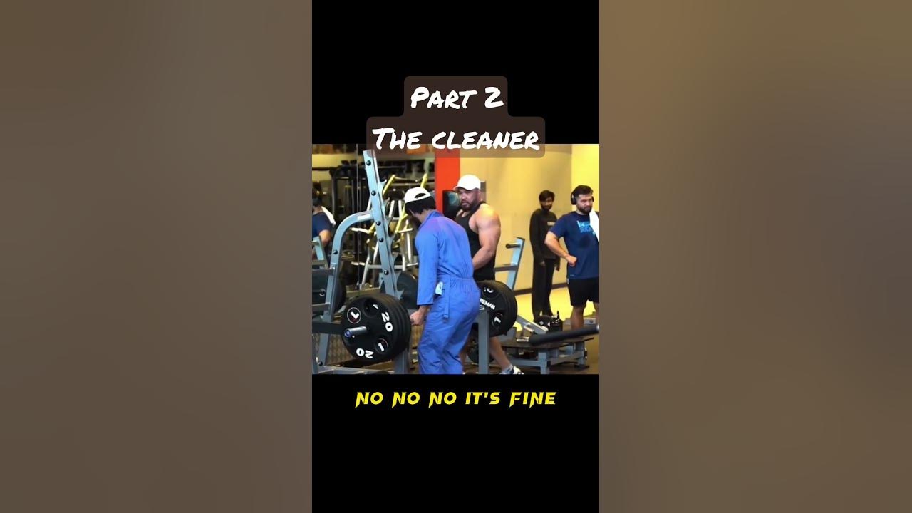 Power lifter disguised as a cleaner shocks dude with his deadlift