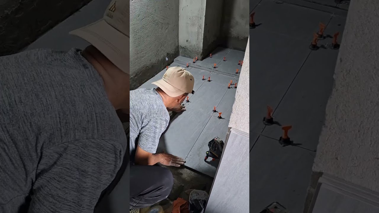Lát nền toilet bằng gạch 30×60 sử dụng keo #construction