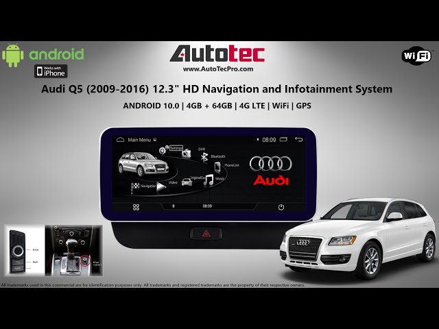 Pantalla Táctil radio Android Auto Carplay Audi Q5 2009-2016